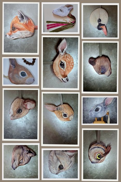 Маска котика зайчика лисички лебедя оленя бембі мишки вовка ведмедя