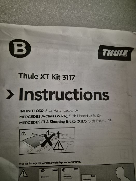 Thule kits para barras de tejadilho (ver texto com referências)