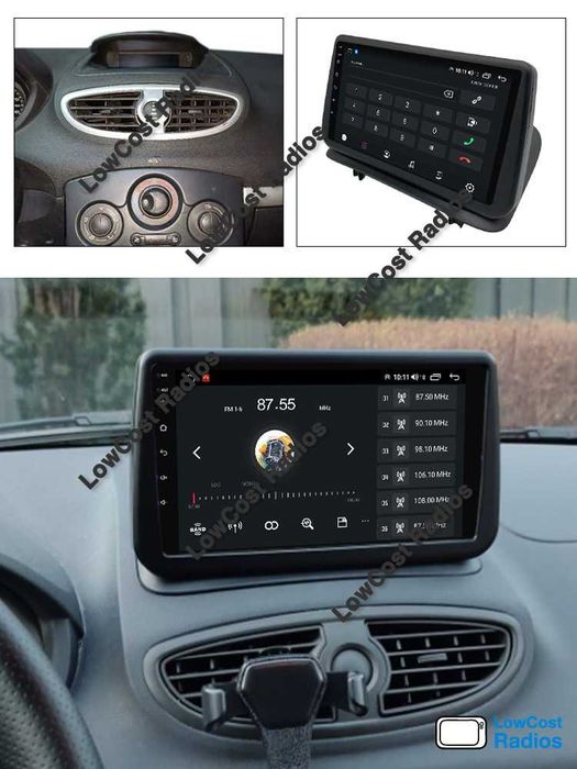 (NOVO) Rádio 2DIN 9"• Renault Clio 3 III | (2005 a 2014) • Android GPS • Mãos livres • CARPLAY • ANDROID AUTO