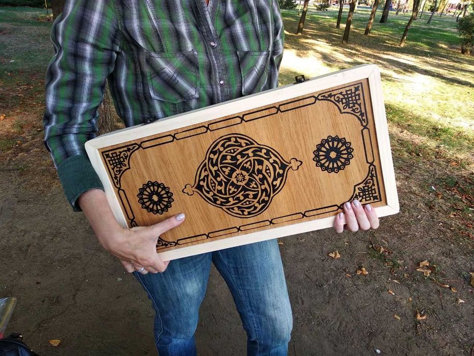 Нарды игровые, настольная игра, фишки дерево бук
