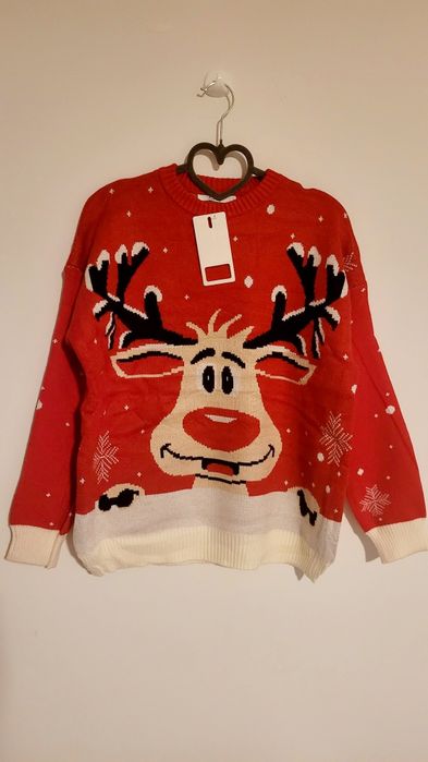 ELSA.M by May czerwony sweter świąteczny renifer M/L