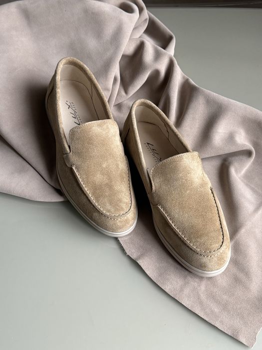 Чоловічі бежеві лофери замшеві 42-27.5 см