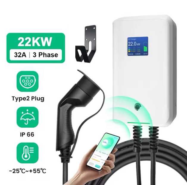 Wallbox Carregador 7kw/ 11kw/ 22 kw - 16/32A -Tipo2 Carros Eletricos -