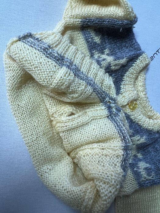 Casaco de la feito a mão, amarelo e vinza