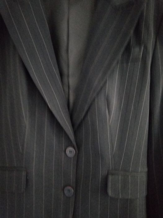 Blazer Zara castanho com risca bege