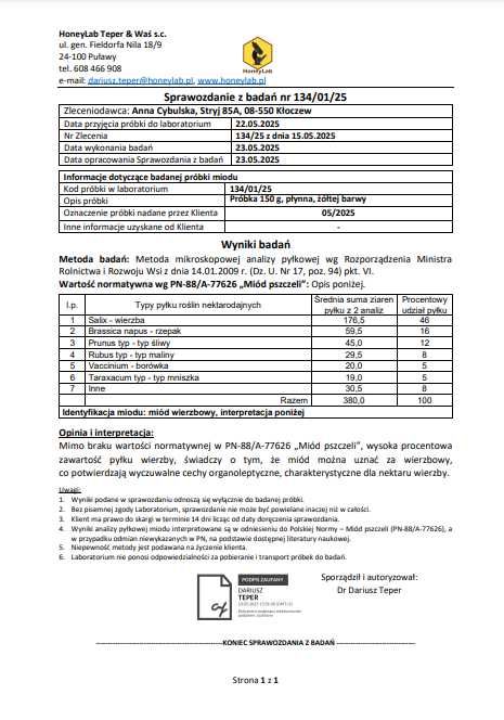 Miód, pyłek pszczeli, upominki