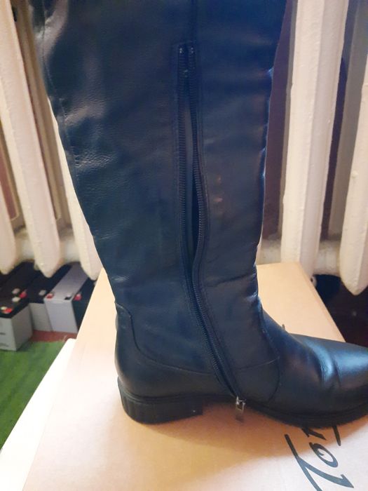 Сапоги кожа цыгейка флис зима