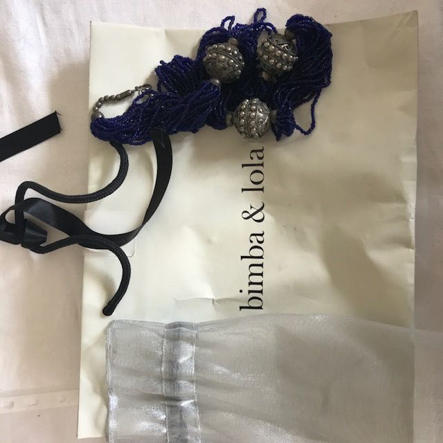 Colar azul e metal Bimba & Lola NOVO com saco