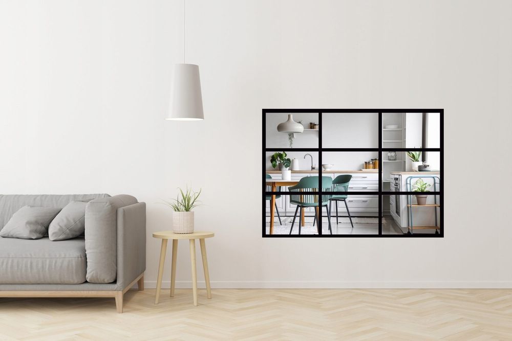 LUSTRO ścienne do przyklejenia 21x30cm zestaw 9szt taśma