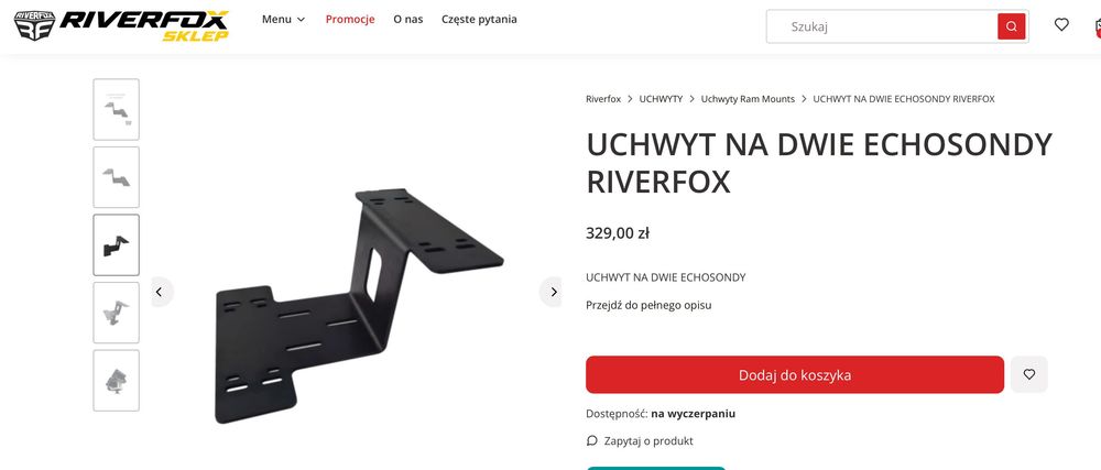 Uchwyt na dwie echosondy RIVERFOX