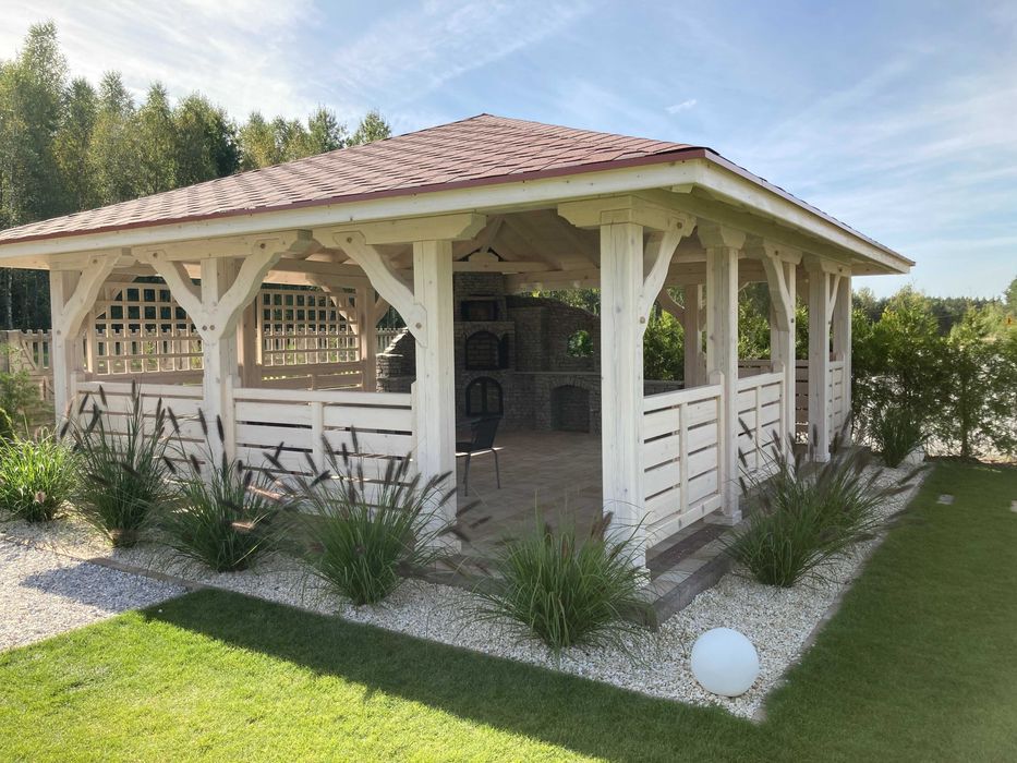 Altana altanka ogrodowa Masywna solidna  z grillem meble ogrodowe