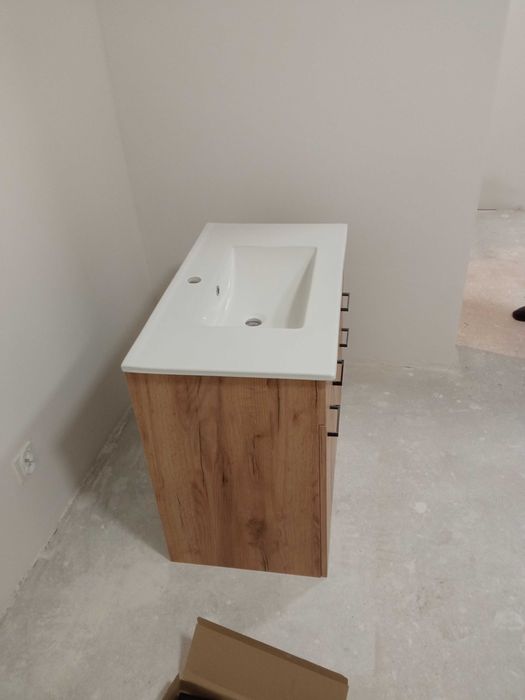 Szafka Dąb Craft Łazienkowa z Umywalką 80 x 47 drzwi szuflada