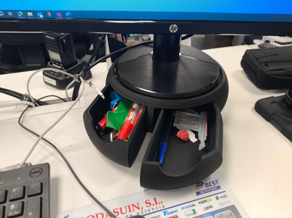 Suporte Redondo para Monitor com Gavetas