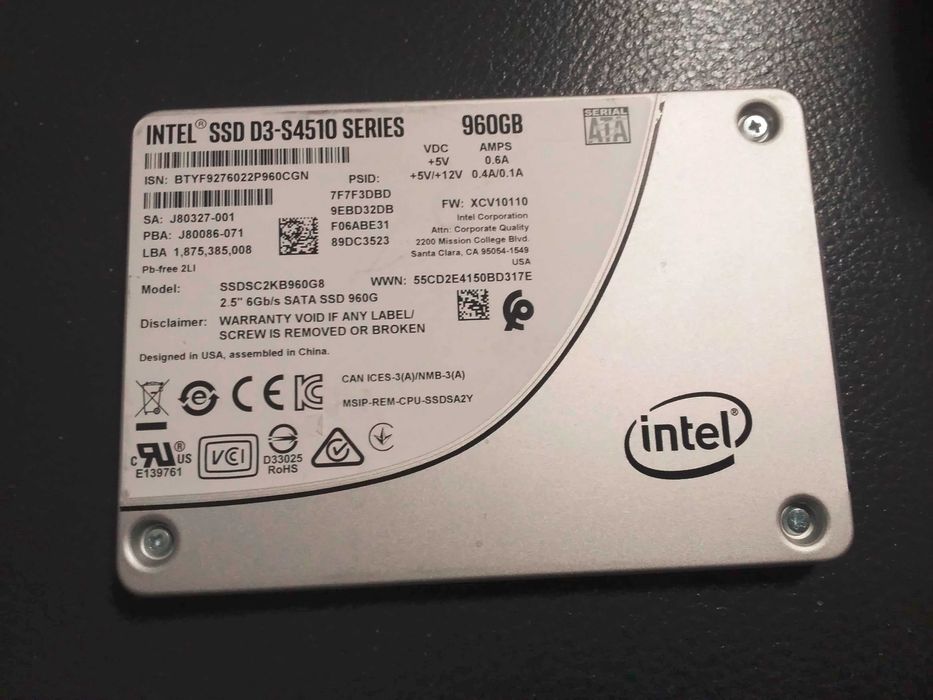 Serwerowy dysk ssd- 960 GB Intel. Polecam też inne modele-foto.