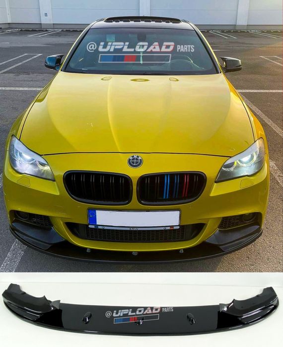 BMW F10/F11 - Lip Frontal Plastico Preto Brilhante Spoiler Aba Pala
