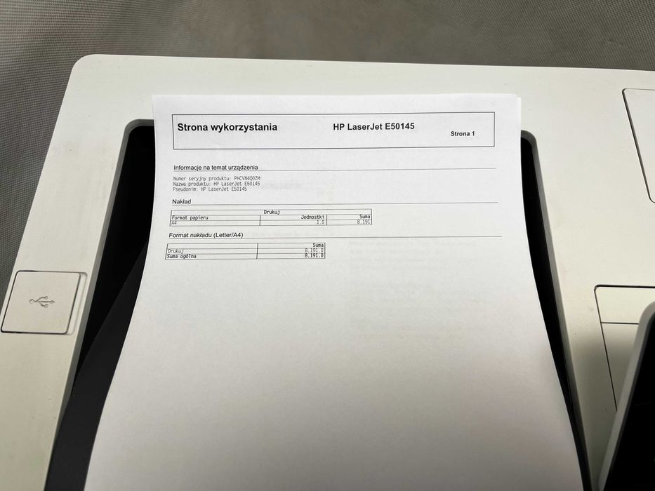 Drukarka jednofunkcyjna laserowa HP LaserJet Managed E50045 21tyś stron