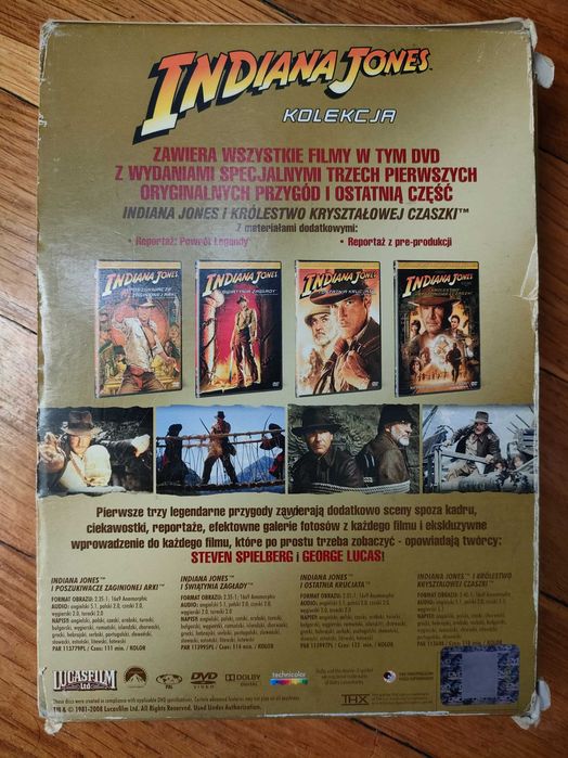 Indiana Jones Kolekcja 4 x DVD . THX