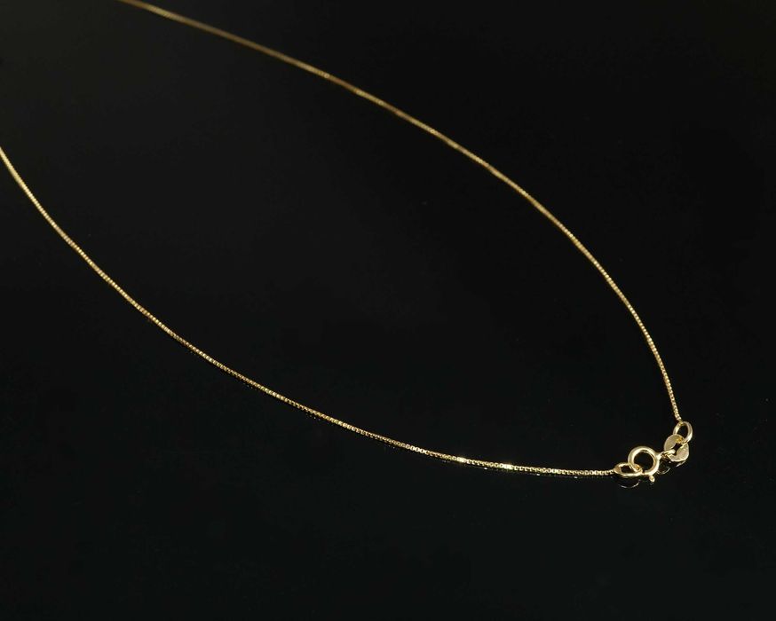 Złoto 585 - złoty łańcuszek kostka 45 cm