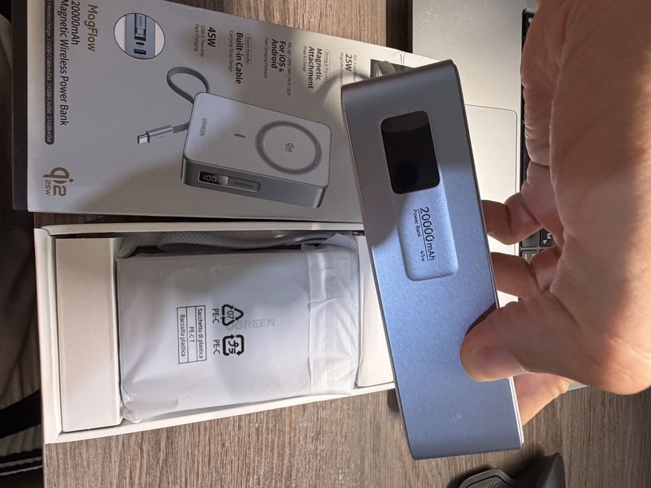 Повербанк UGREEN PB775 Magnetic Wireless Power Bank 20000 мА·год MagSafe Qi2 25W/45W