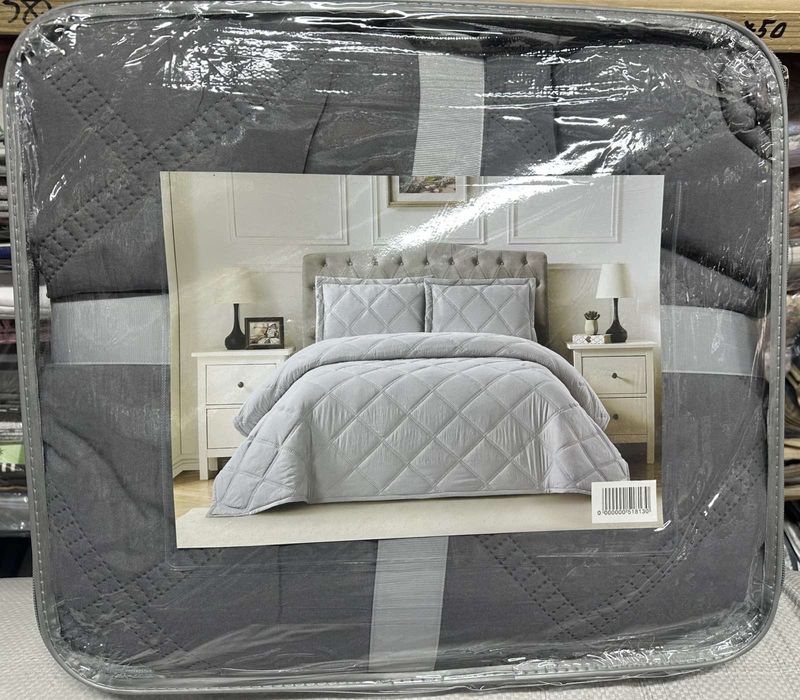 Котонові двосторонні набори покривала з двома наволочками «Koloco»