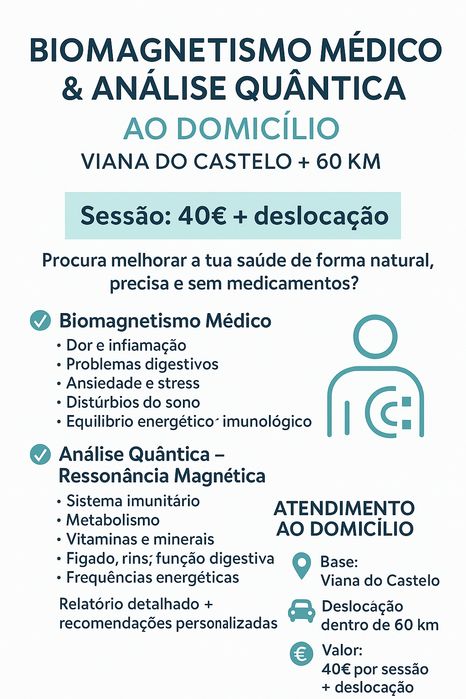 Sessão de cura com biomagnetismo ao domicílio