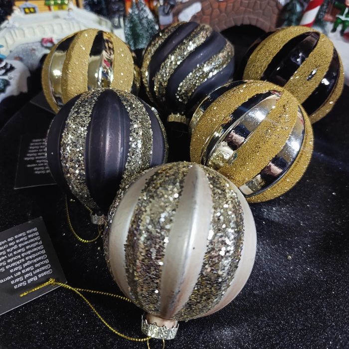 Новорічний декор прикраса шар скляний іграшка куля скло