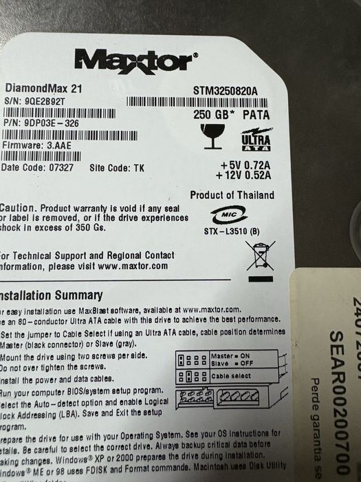 Disco IDE 3.5  varios tamanhos64585822109571123