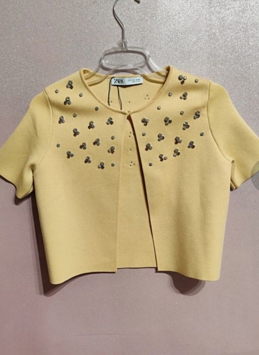 Sweter zara z cyrkoniami błyszczący r. S Glamour instagirl