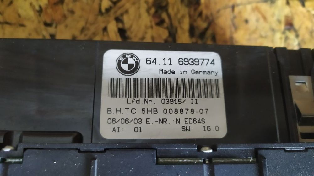 COMANDO SOFAGEM AC BMW 320D E46 64116939774
