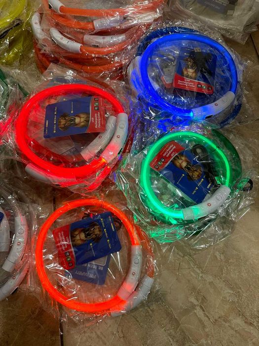 ошейник для собак с USB-зарядкой Светодиодный силиконовый