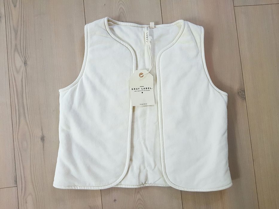 Gray Label NOWA kamizelka bezrękawnik 7/8 Y ciepła kremowa bobo choses