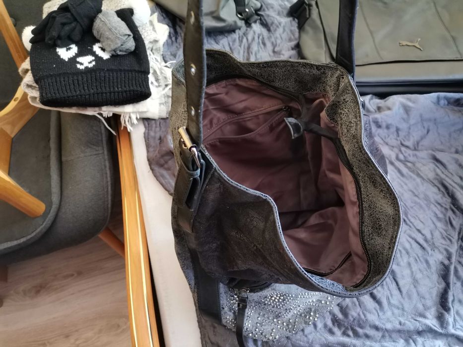 Torba na ramię czarna, z cekinami