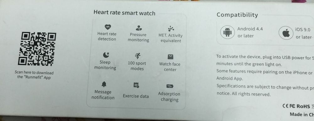 Smartwatch novo com várias funções