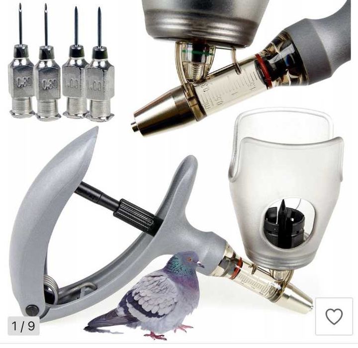 Strzykawka Automatyczna  Dla Gołębi Drobiu 2ml+4 Igły Szczepienie