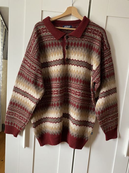 Męski wełniany sweter z wełny szetlandzkiej nordic