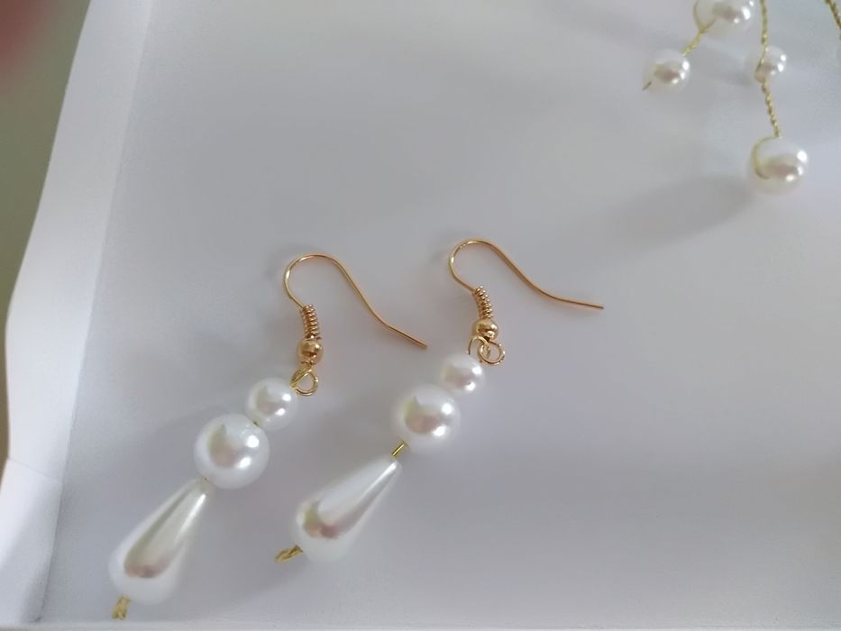 Zestaw ślubny ozdoba do włosów/kolczyki/kokówki