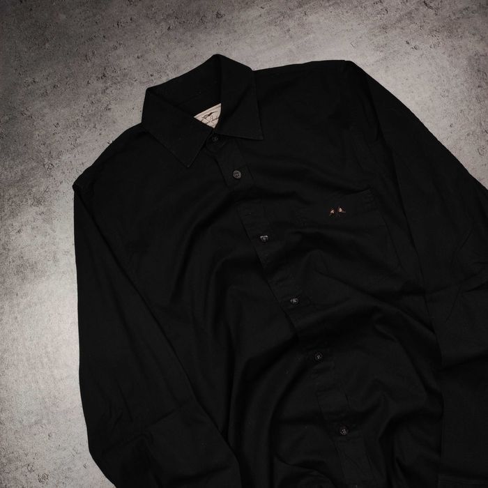 MĘSKA PREMIUM Czarna Klasyczna Koszula Logo Thomas Burberry Elegancka