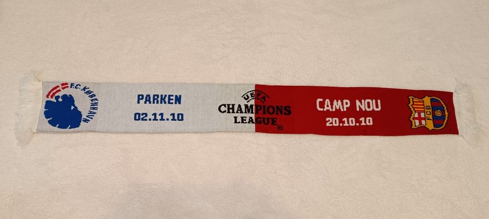 FC Barcelona FC Kopenhaga szalik piłkarski łączony używany
