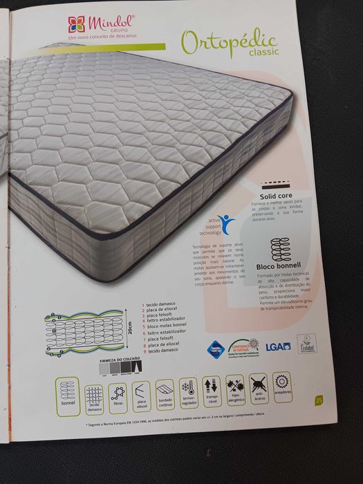 Colchão Ortopédico 183 x 98, NOVO.