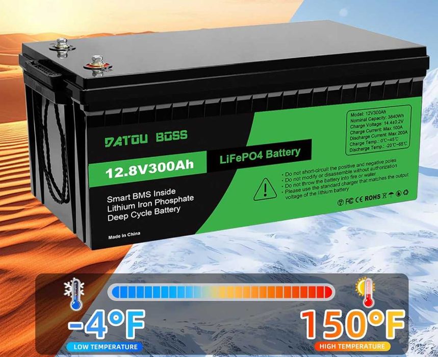 аккумулятор 300 Ah Datouboss LiFePO4 батарея 12.8 v литий-жел-фосф bms