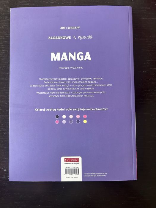 Manga, kolorowanka antystresowa, nowa