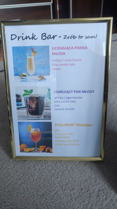 Karta drinków na wesele
