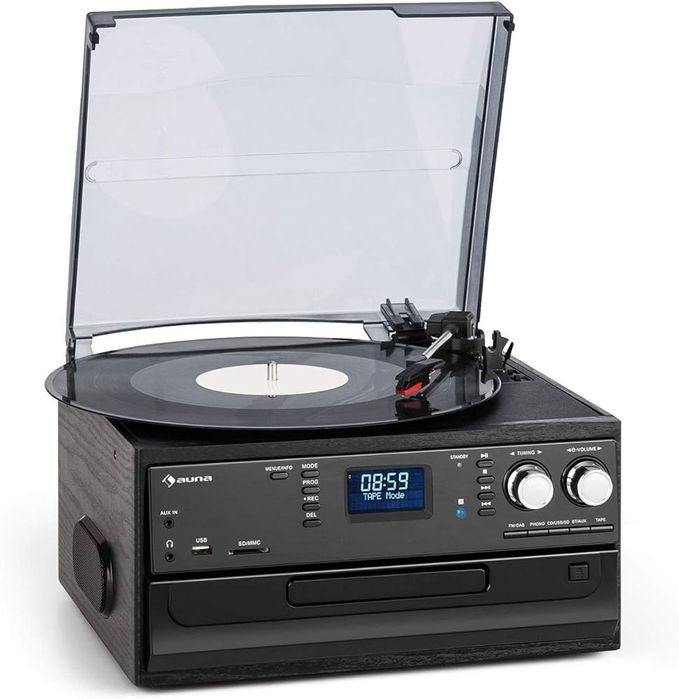 Wieża 7in1 Oakland DAB FM Bluetooth Kasety Gramofon CD AUX USB SD NOWA