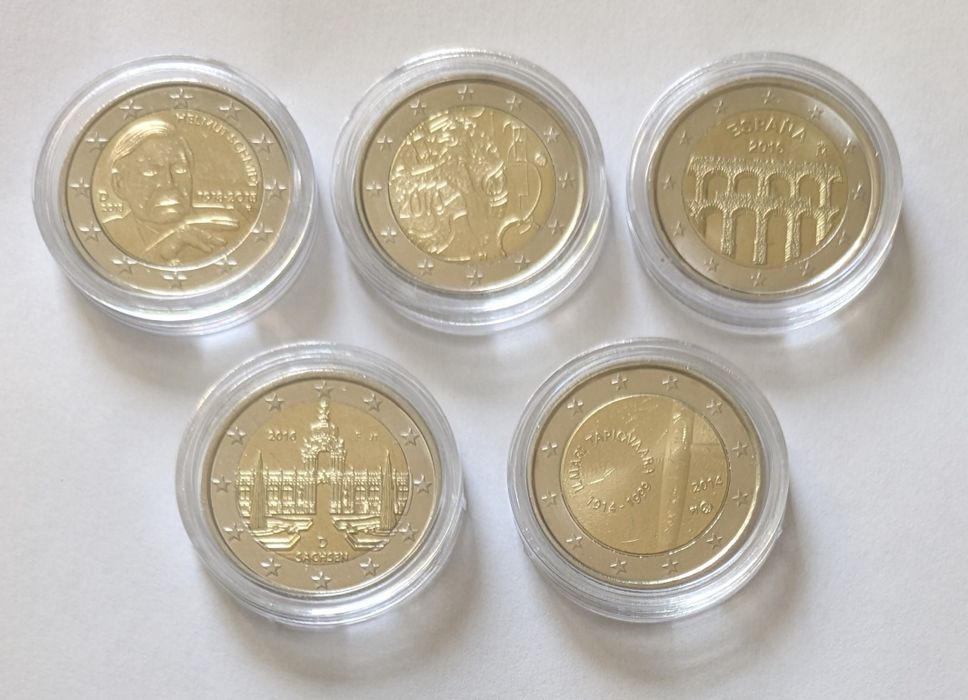 Lote 5 moedas comemorativas 2€