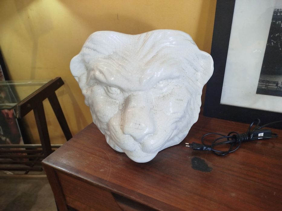 Cachepôs antigos com rosto de leão