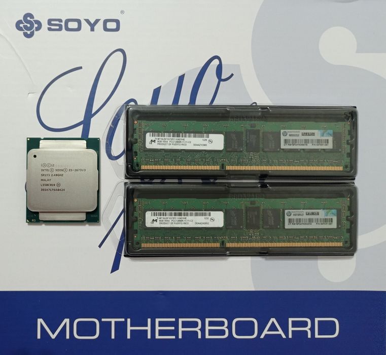Игровой комплект SOYO X99 E3 2011V3 + XEON 2673 V3 + 16gb (2×8) DDR3