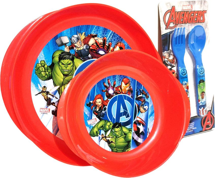 Zestaw Avengers - talerz, miska, sztućce