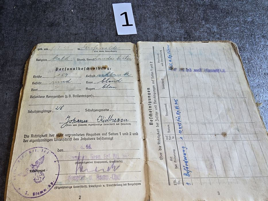 Soldbuch.1. Wehrmacht. Bromberg