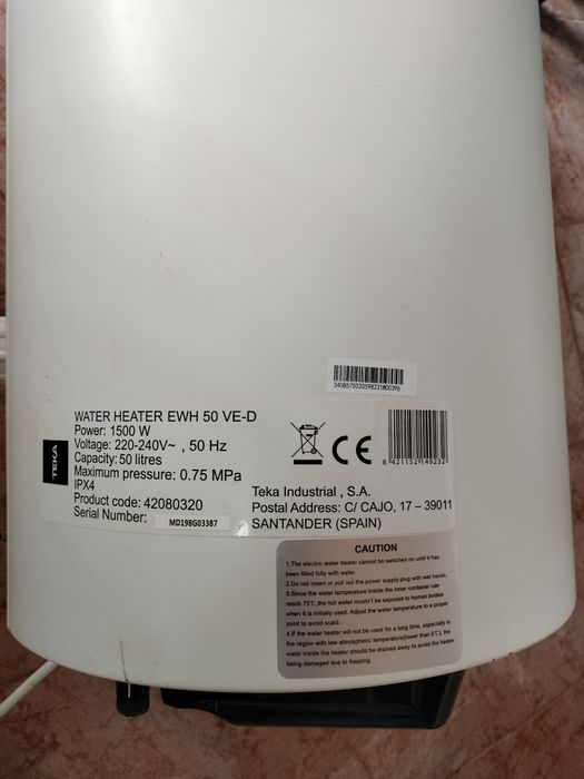 Termoacumulador TEKA  EWH 50 VE-D 50 L