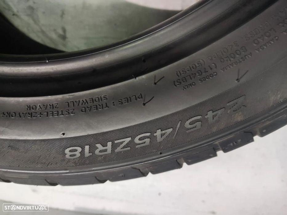 2 pneus semi novos 245-45r18 hankook - oferta dos portes